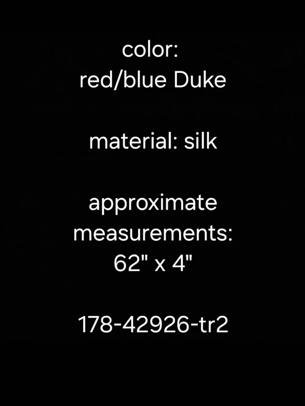 Duke University Red Blue D Logo Men's Silk Necktie Tie